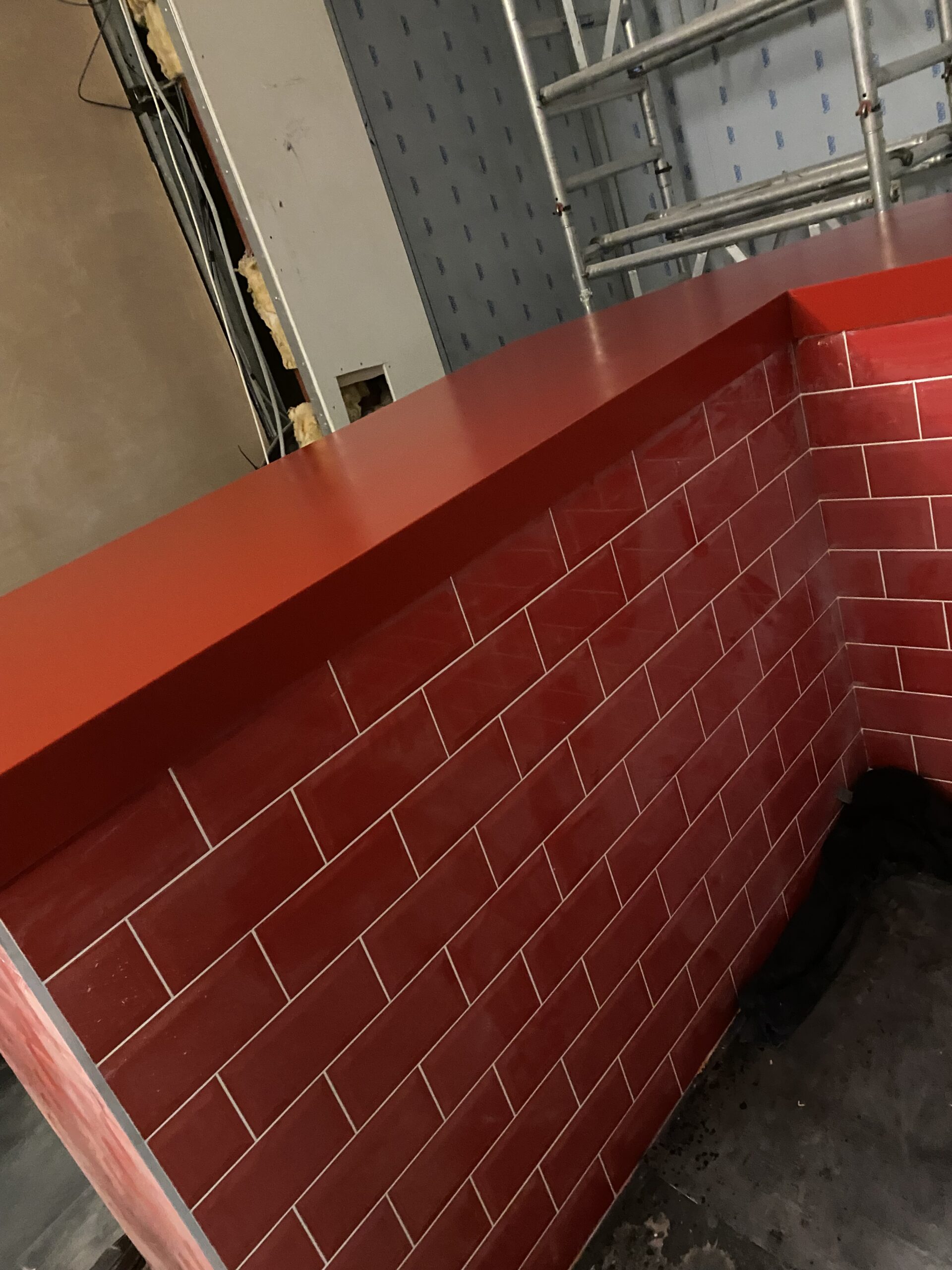 red Kitchen Worktop