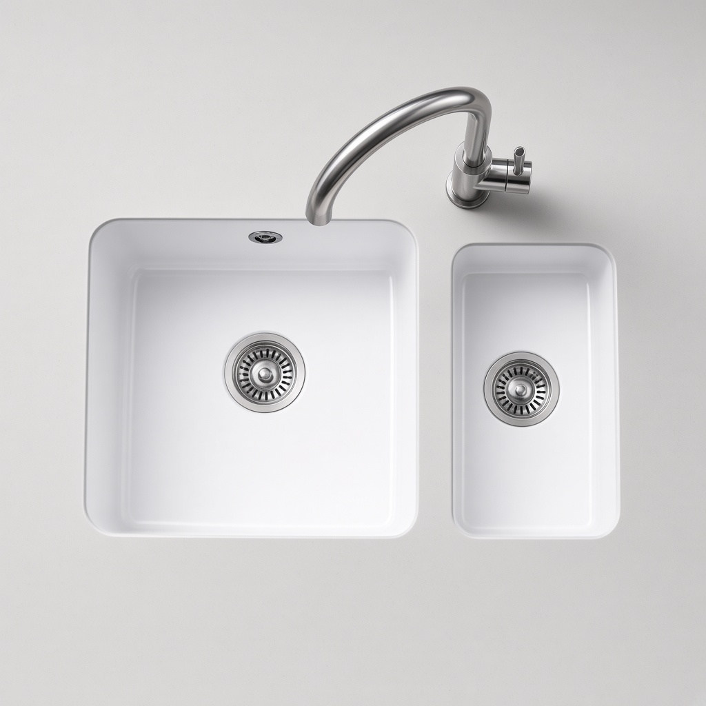1.5 Solid Surface Integrated Sink - White