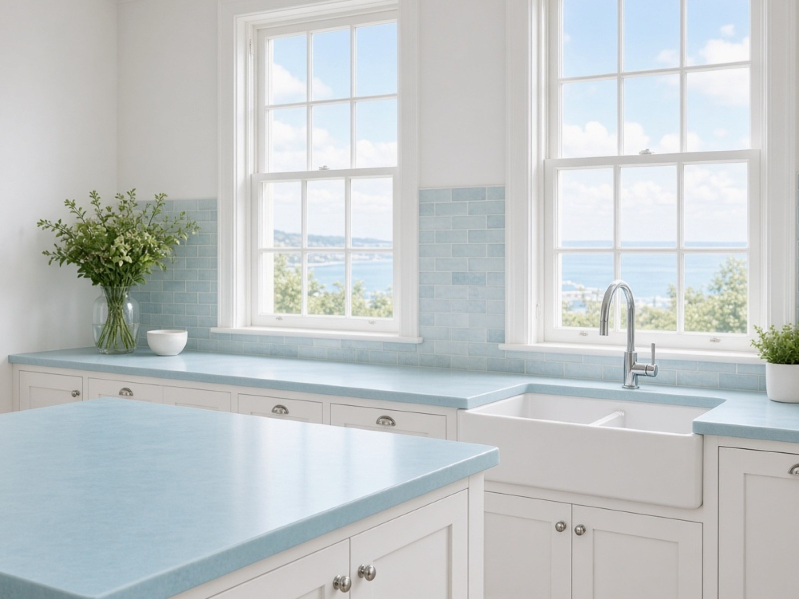 Blue Kitchen Worktops
